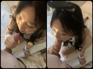 Thỏ con nứng thích liếm thằng nhỏ to